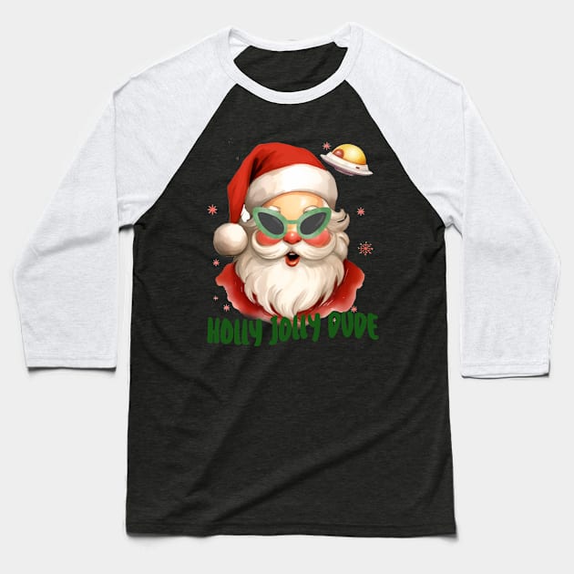 Holly Jolly Dude Baseball T-Shirt by MZeeDesigns